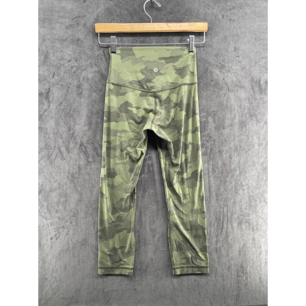 Lululemon Align High-Rise Crop 21 Heritage 365 Camo Brier Sage Green Size 4
